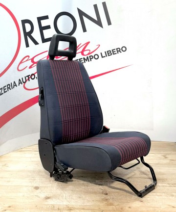 Fodera di Rivestimento Sedile Anteriore per Fiat Panda 141 RIGHE BLU E ROSSE