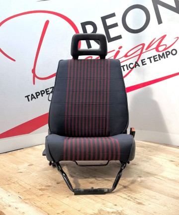 Fodera di Rivestimento Sedile Anteriore per Fiat Panda 141 RIGHE BLU E ROSSE