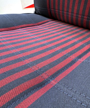Fodera di Rivestimento Sedile Anteriore per Fiat Panda 141 RIGHE BLU E ROSSE