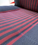 Fodera di Rivestimento Sedile Anteriore per Fiat Panda 141 RIGHE BLU E ROSSE