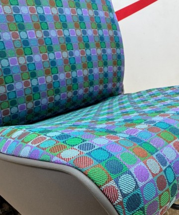 Fodera di rivestimento in tessuto sfere multicolor per sedili anteriori su misura per Fiat Panda Young Mod. 141
