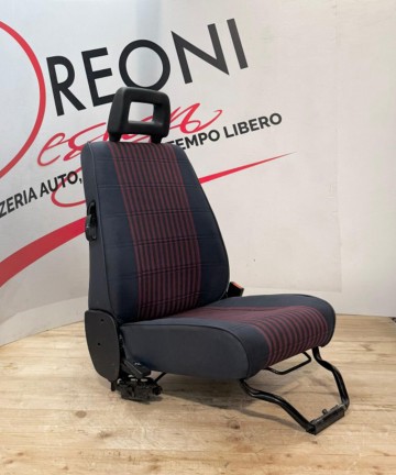 Kit Fodere Rivestimento Sedili Anteriori e Posteriori per Fiat Panda 141 - Righe blu/rosse