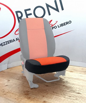 Fodera di rivestimento singola SOLO SEDUTA per Fiat Panda 169 - Tessuto Nero/Arancione