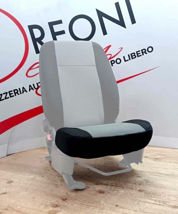 Fodera di rivestimento singola SOLO SEDUTA per Fiat Panda 169 - Tessuto nero/grigio