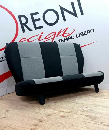 Coprisedile su misura per panca posteriore Fiat Panda 169 (5 posti) - Tessuto grigio/nero