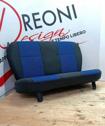 Coprisedile su misura per panca posteriore Fiat Panda 169 (5 posti) - Tessuto nero/blu