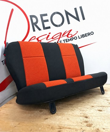 Fodera di rivestimento panca posteriore Fiat Panda 169 (5 posti) - tessuto nero/arancione