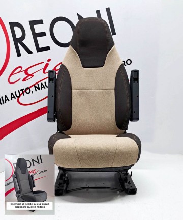 Coppia di fodere di rivestimento per camper e furgoni Ducato 2017-2023 | Marrone e Crema