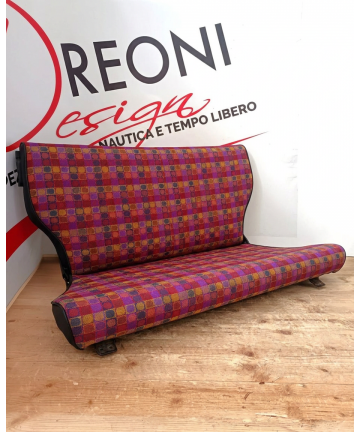 Fodera di rivestimento per panca posteriore Fiat Panda 141 - Tessuto sfere rosse multicolor