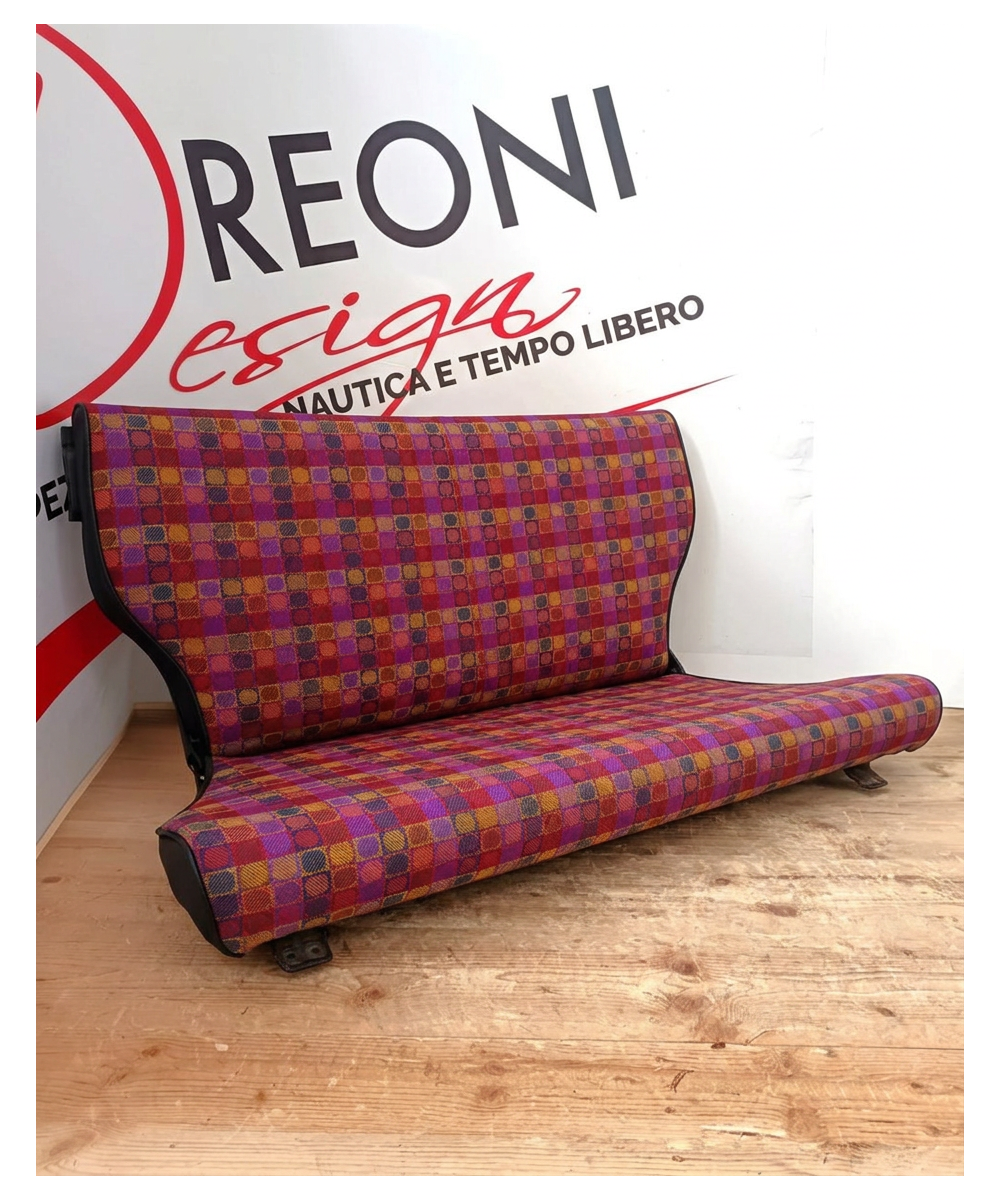 Fodera di rivestimento per panca posteriore Fiat Panda 141 - Tessuto sfere rosse multicolor