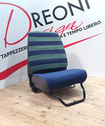 Completo di fodere di rivestimento per sedili anteriori e posteriori per Fiat Panda 141 - Tessuto dance verde e blu