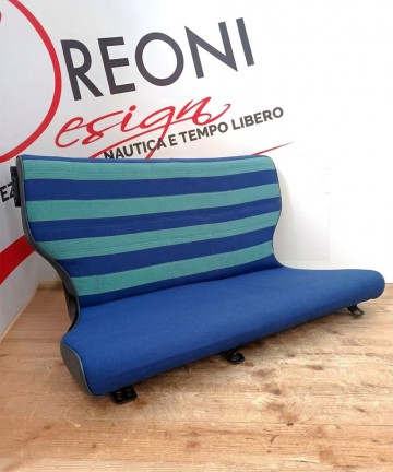 Fodera di rivestimento per panca posteriore Fiat Panda 141 - Tessuto dance a righe verdi e blu