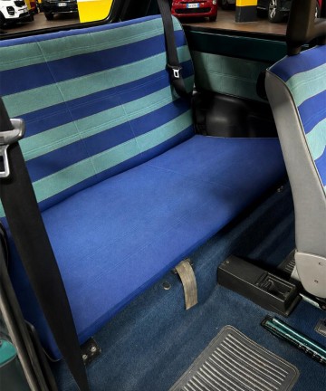 Fodera di rivestimento per panca posteriore Fiat Panda 141 - Tessuto dance a righe verdi e blu