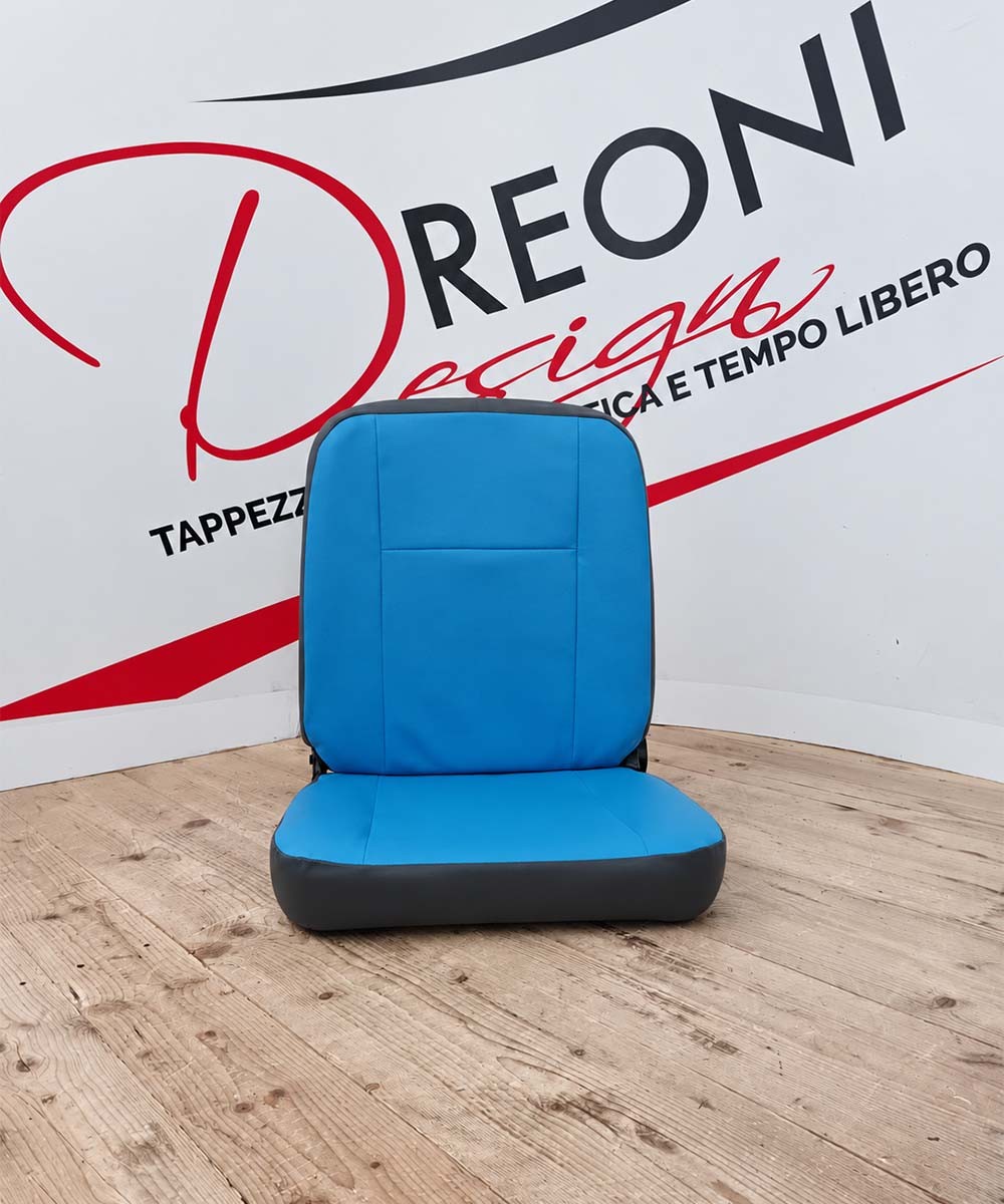 Fodera di rivestimento singola per Piaggio Porter van in ecopelle blu/grigia