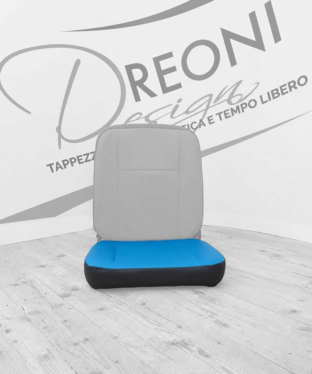 Fodera di rivestimento solo seduta per Piaggio Porter van in ecopelle blu/grigia